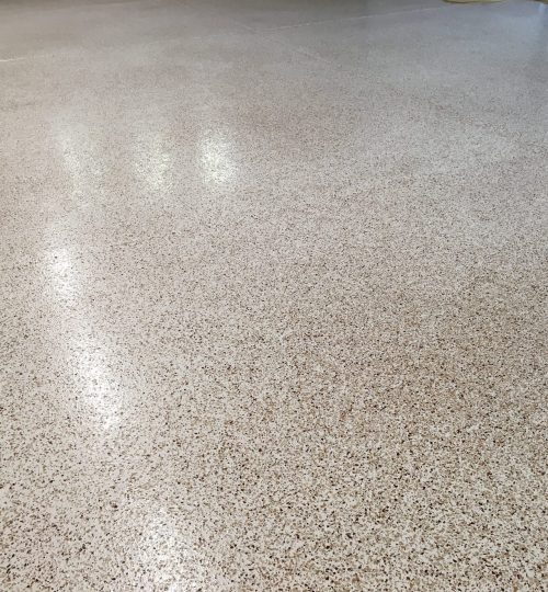 light tan epoxy flooring